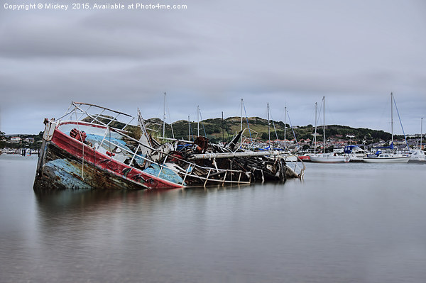 Old Abandoned Boat At Conwy Harbour Picture Board by rawshutterbug 