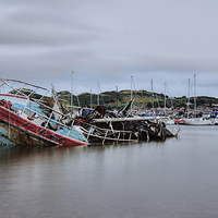 Buy canvas prints of Old Abandoned Boat At Conwy Harbour by rawshutterbug 
