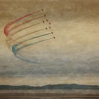 Buy canvas prints of Red Arrows The Vintage Look by rawshutterbug 