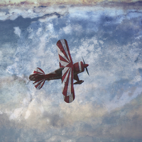 Buy canvas prints of Red White Biplane by rawshutterbug 