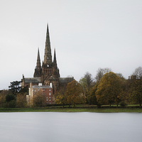Buy canvas prints of Lichfield Cathedral And Stowe Pool by rawshutterbug 
