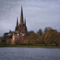 Buy canvas prints of Autumn Lichfield Cathedral by rawshutterbug 