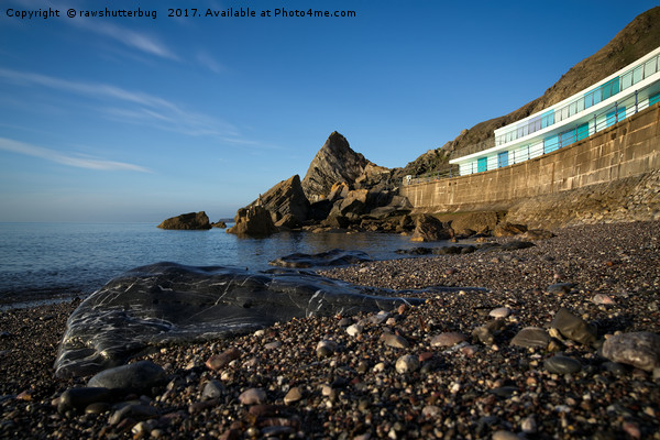 Meadfoot Beach Huts And Imposing Cliffs Picture Board by rawshutterbug 
