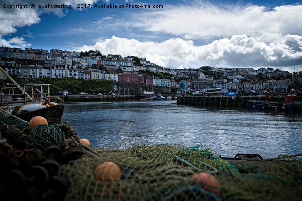 Colourful Brixham Harbour Picture Board by rawshutterbug 