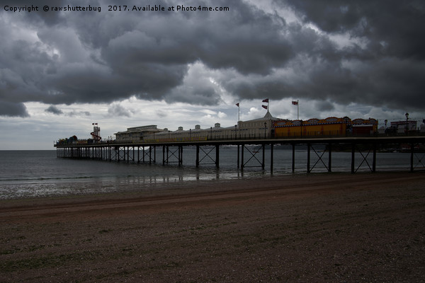 Dark Clouds Over Paignton Pier Picture Board by rawshutterbug 