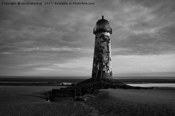 Talacre Lighthouse Black And White Picture Board by rawshutterbug 