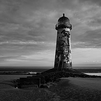 Buy canvas prints of Talacre Lighthouse Black And White by rawshutterbug 
