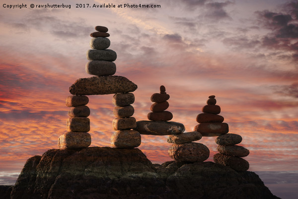 Stone Stack At Sunset Picture Board by rawshutterbug 