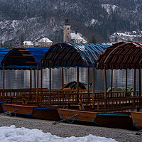 Buy canvas prints of Pletna Boats At Bled Lake by rawshutterbug 