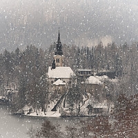 Buy canvas prints of Snowy Bled Island by rawshutterbug 