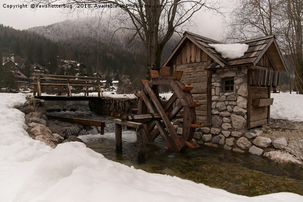Winter Water Mill At Lake Jasna Picture Board by rawshutterbug 