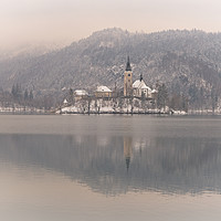 Buy canvas prints of Bled Island On A Wintry Day by rawshutterbug 