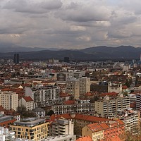 Buy canvas prints of Over The Rooftops of Ljubljana  by rawshutterbug 