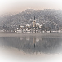 Buy canvas prints of Wintry Bled Island by rawshutterbug 