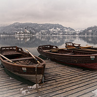 Buy canvas prints of Rowing Boats At The Lake Bled by rawshutterbug 