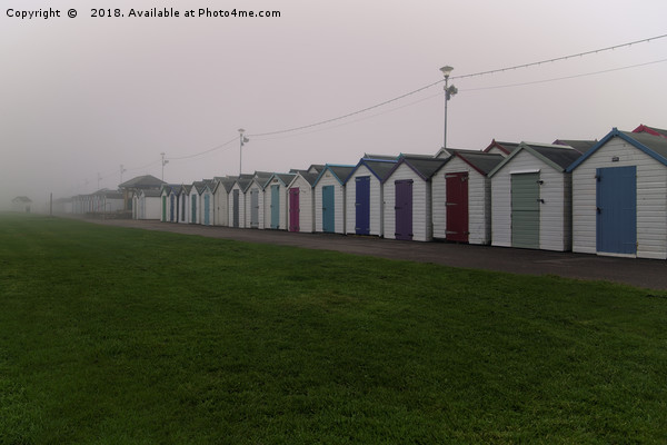 Beach Huts On A Foggy Morning Picture Board by rawshutterbug 