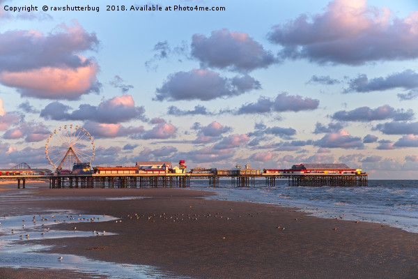 Blackpool Central Pier Sunset Picture Board by rawshutterbug 