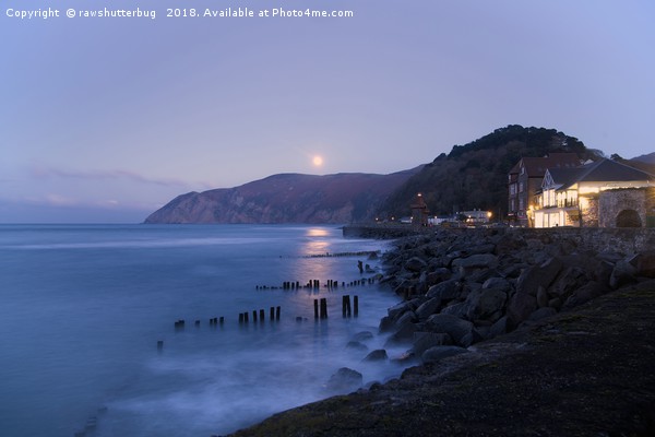 Lynmouth Moonrise Picture Board by rawshutterbug 