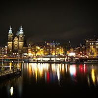 Buy canvas prints of Amsterdam At Night by rawshutterbug 