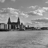 Buy canvas prints of Liverpool Skyline Mono by rawshutterbug 