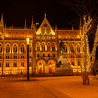 Buy canvas prints of Hungarian Parliament Building At Night by rawshutterbug 