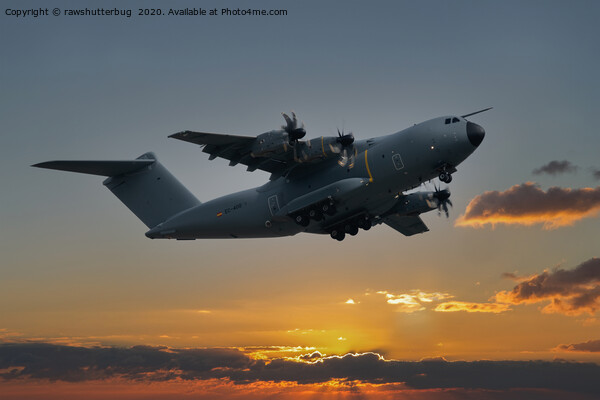 Airbus A400M At Sunset Picture Board by rawshutterbug 