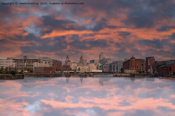 Liverpool Skyline At Sunset Picture Board by rawshutterbug 
