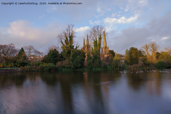 Lichfield Cathedral By The Minster Pool Picture Board by rawshutterbug 