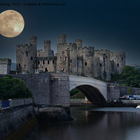Buy canvas prints of Conwy Castle At Moon Light by rawshutterbug 