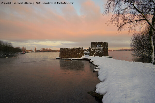 Snowy Sunrise At The Chasewater Country Park Picture Board by rawshutterbug 