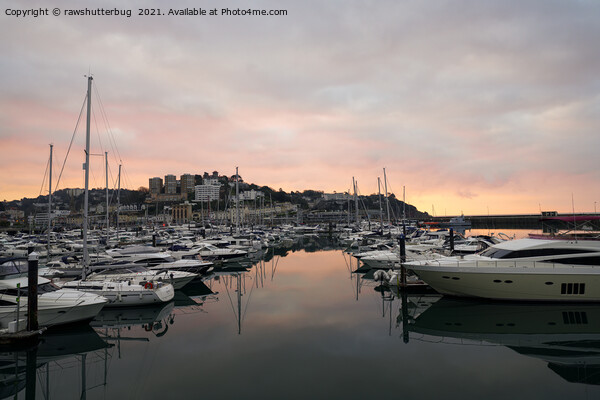 Torquay Harbour At Sunrise Picture Board by rawshutterbug 