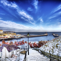Buy canvas prints of Whitby Abbey Steps by Nigel Lee