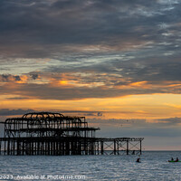 Buy canvas prints of Brighton Pier sunset by Robert Strachan