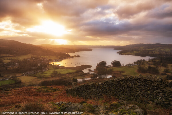 Windermere sunrise Picture Board by Robert Strachan