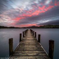 Buy canvas prints of Coniston jetty sunset by Robert Strachan