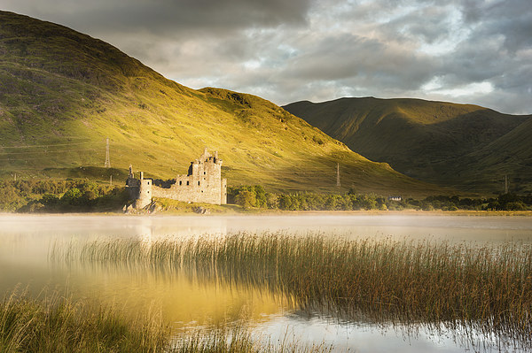 Mystical Sunrise at Golden Kilchurn Castle Picture Board by Robert Strachan