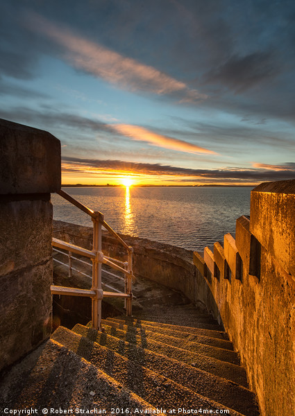 Golden Sunrise at Saltcoats Harbour Picture Board by Robert Strachan