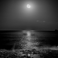 Buy canvas prints of Moon on the sea by Ray Hill