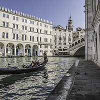 Buy canvas prints of A Gondola in sunny venice by Ray Hill