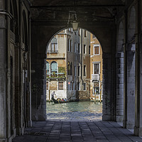 Buy canvas prints of A View of a Gondola on the Grand Canal from Mercat by Ray Hill