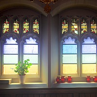 Buy canvas prints of A window in the St John the Baptist Greek Orthodox by Jim O'Donnell