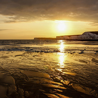 Buy canvas prints of Sunset over Birling Gap by Matthew Silver