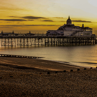 Buy canvas prints of  Sunrise Pier, Eastbourne, East Sussex by Matthew Silver