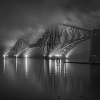 Buy canvas prints of A Foggy Evening at the Forth Rail Bridge. by Garry Smith