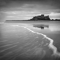 Buy canvas prints of Bamburgh Castle in Mono. by Garry Smith