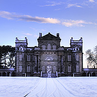 Buy canvas prints of Delaval Hall in the Snow by Brian Avery