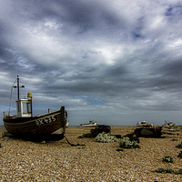 Buy canvas prints of the old fishing boat at dungeness by Brett watson