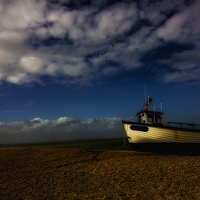 Buy canvas prints of  a fishing boat at dungeness by Brett watson