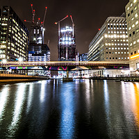 Buy canvas prints of The Middle Dock, Canary Wharf by Brett watson