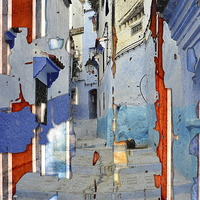 Buy canvas prints of  Blue Town by Ruta Naujokiene